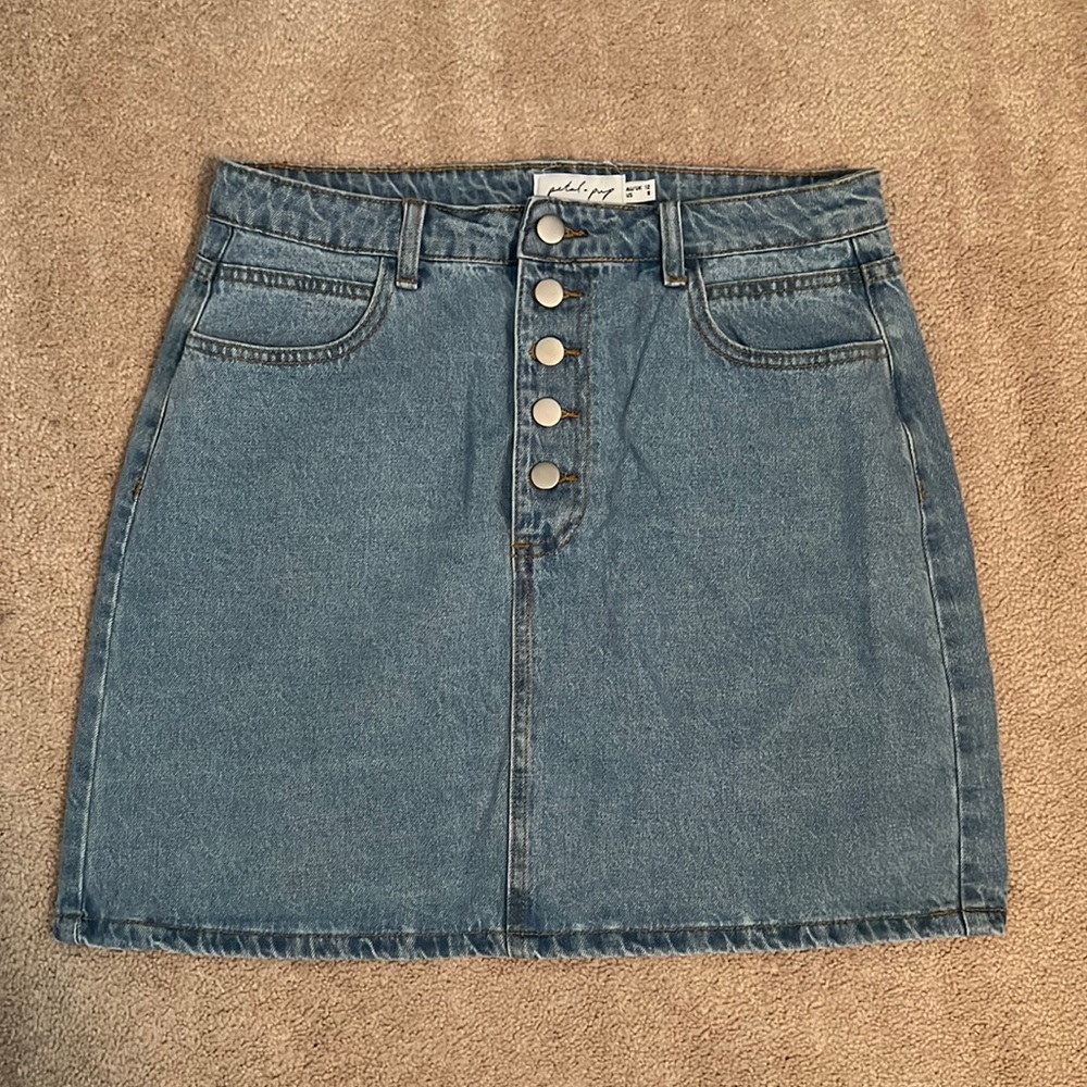 Petal & Pup Blue Denim Mini Skirt